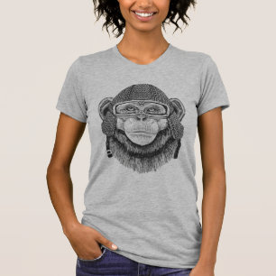 Chimpansee Motorcycle Rider T-shirt
