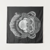 Chimpansee Motorcycle Rider Wandkleed (Voorkant (horizontaal))