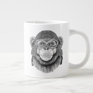Chimpansee Motorrijder Extra Grote Beker