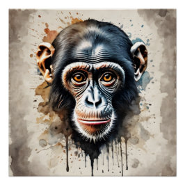 Chimpansee no 1 Glanzend Poster Perfect Poster