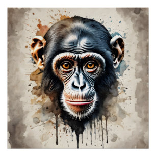 Chimpansee no 1 Glanzend Poster Perfect Poster