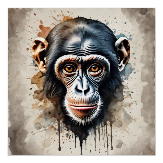 Chimpansee no 1 Glanzend Poster Perfect Poster (Voorkant)