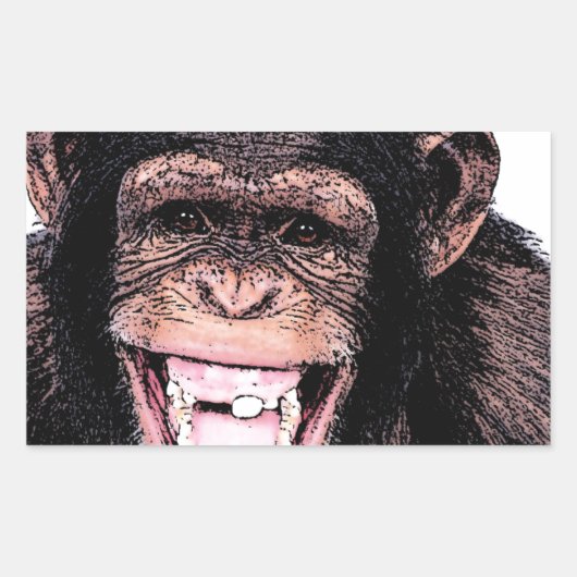 Chimpansee Rechthoekige Sticker (Voorkant)