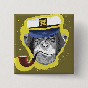 Chimpansee Roking Pipe Vierkante Button 5,1 Cm