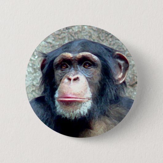 Chimpansee Ronde Button 5,7 Cm (Voorkant)
