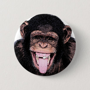 Chimpansee Ronde Button 5,7 Cm