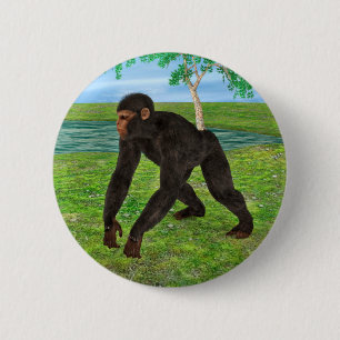 Chimpansee Ronde Button 5,7 Cm