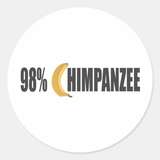 Chimpansee Ronde Sticker (Voorkant)