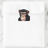 Chimpansee Vierkante Sticker (Tas)