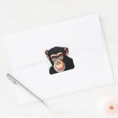 Chimpansee Vierkante Sticker (Envelop)