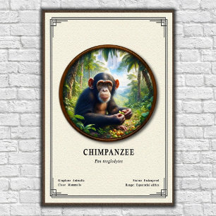 Chimpansee Zoölogie Serie Poster
