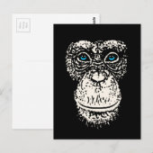 Chimpansegebied met blauwe ogen briefkaart (Voorkant / Achterkant)