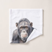 Chimpanzé aquarelle peinture de singe (Gant de toilette)