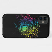 Chimpanzé arc-en-ciel sur coque iphone Coque noir (Dos (Horizontal))