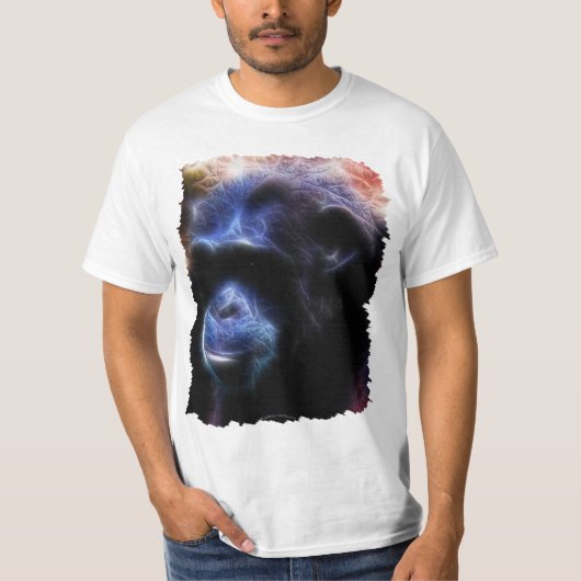 Chimpanzé bleu arty primate étude sur un T-shirt (Devant)