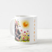 Chimpanzé d'aquarelle de printemps - Mug d'enfant (Devant gauche)