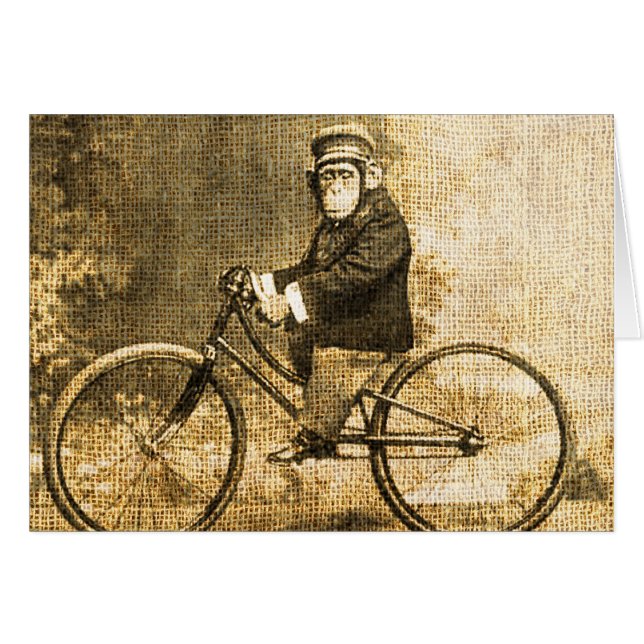 Chimpanzé vintage sur une bicyclette (Devant horizontal)