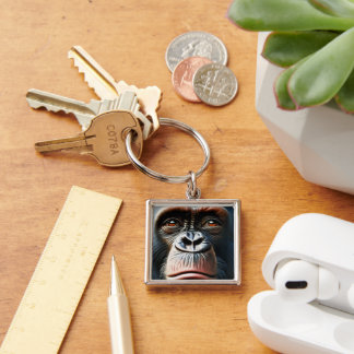 Chimpanzee Cute Monkey Save The Chimps Ape Sleutelhanger