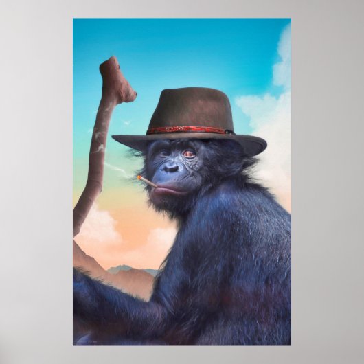 CHIMPANZEE MONKEY CHIMPIANNA JONES POSTER (Voorkant)