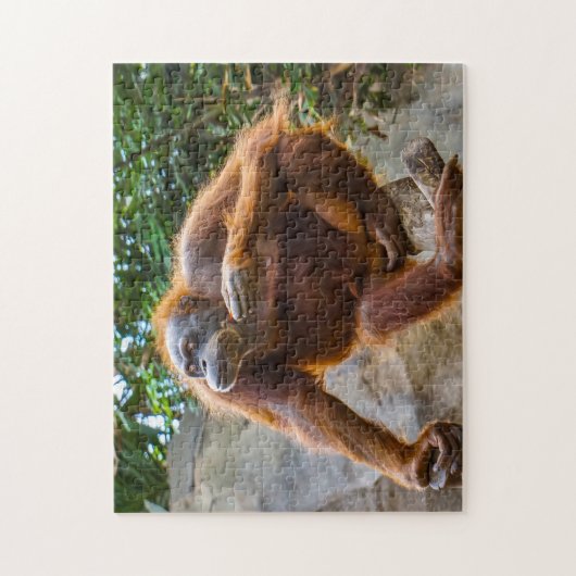 Chimpanzee Monkey. Jigzaag Puzzle Legpuzzel (Verticaal)
