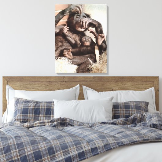 CHIMPANZES CANVAS AFDRUK (Insitu (Slaapkamer))