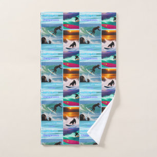 Chimpanzés Surf Photo Collage, Serviette