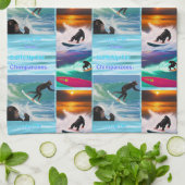 Chimpanzés Surf Photo Collage, Serviette (Plié)