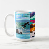 Chimpanzés Surfant Collage Photo, Café Mug (Gauche)