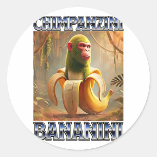 Chimpanzini Bananini - Italiaanse Hersenrot Meme Ronde Sticker