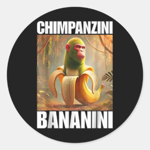 Chimpanzini Bananini - Italiaanse Hersenrot Meme Ronde Sticker