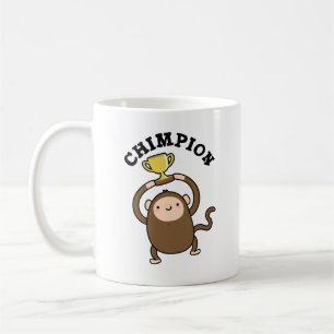 Chimpion Funny Champion Chimpanzee Pun Koffiemok