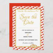 CHINA Aangepaste Christelijke Bruiloft 婚礼 Save The Date (Voorkant / Achterkant)