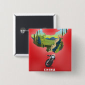 China Afbeelding reisposter Vierkante Button 5,1 Cm (Voorkant /achterkant)