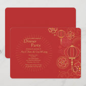 China Background Jubileumfeest Uitnodiging (Voorkant / Achterkant)