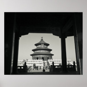 China, Beijing, district Chongwen. Tempel van 2 Poster