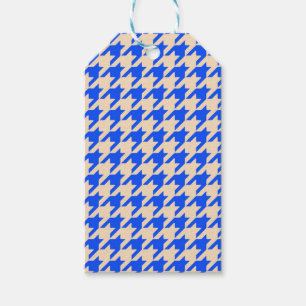 China Blue Houndstooth Cadeaulabel