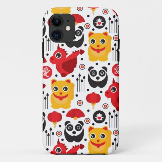 China boft kat, draak en panda Case-Mate iPhone case (Achterkant)