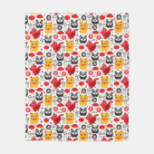China boft kat, draak en panda fleece deken (Voorkant)