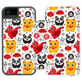 China boft kat, draak en panda incipio iPhone portemonnee hoesje (Agenda Open)