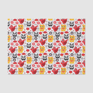 China boft kat, draak en panda tissuepapier