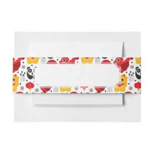 China boft kat, draak en panda uitnodigingen wikkel