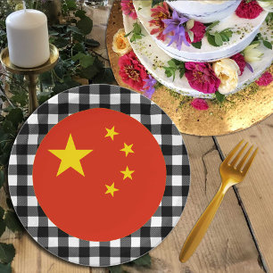 China Bord, buffelpleister en Chinese vlag Papieren Bordje