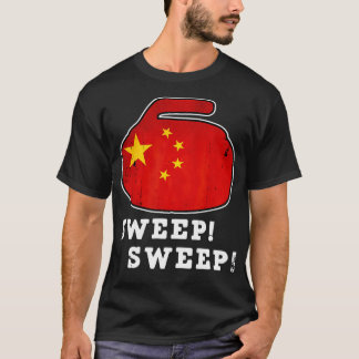 China Curling Nationale Vlag Sweep Curler T-shirt