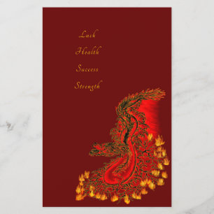 China Draak in rood en gouden design Flyer