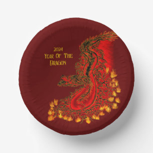 China Dragon, 2024 Jaar van de Draak Papieren Kommen