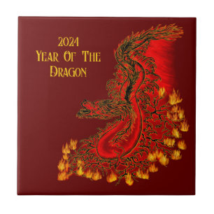 China Dragon, 2024 Jaar van de Draak Tegeltje