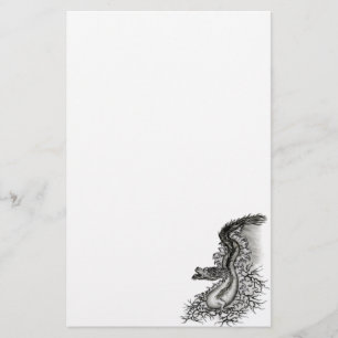 China Dragon, Black and White Design in Tattoostyl Briefpapier