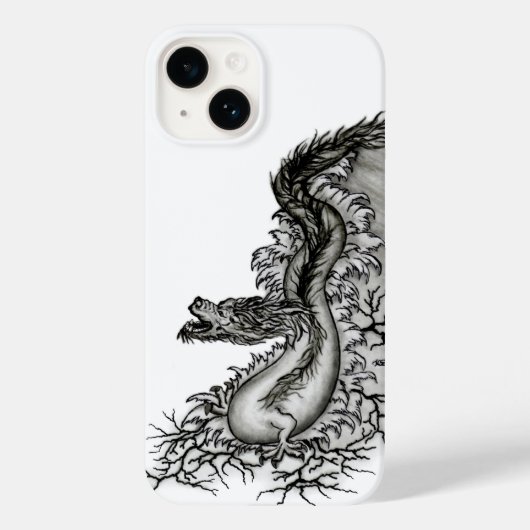 China Dragon, Black and White Design in Tattoostyl Case-Mate iPhone Case (Achterkant)
