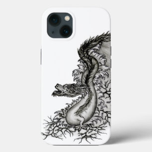 China Dragon, Black and White Design in Tattoostyl iPhone 13 Hoesje