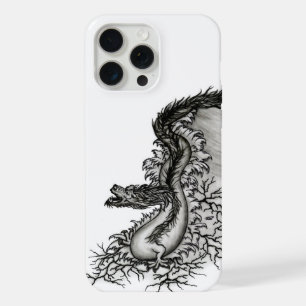 China Dragon, Black and White Design in Tattoostyl iPhone 15 Pro Max Hoesje